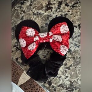 Set of two NEW Minnie Ear velvet scrunchies!